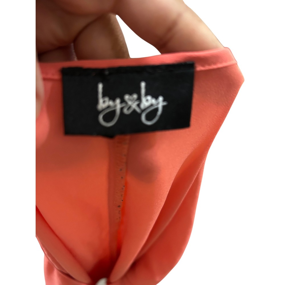 By & By Coral Pink Pleated Scoop Neck Batwing Sleeve Blouse XL - Picture 3 of 4